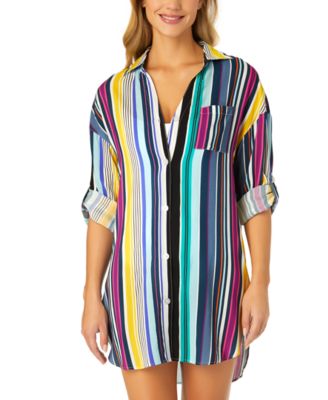 Anne Cole - Women's Boyfriend Shirt Swim Cover-Up