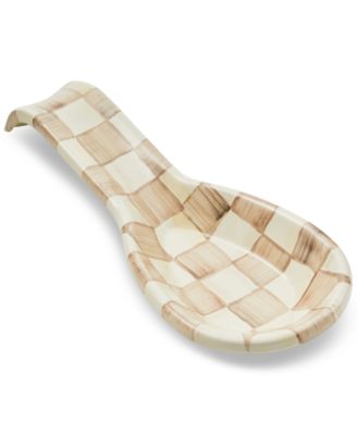 Mackenzie-Childs - Mocha Check Enameled Spoon Rest
