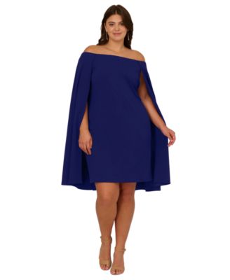 Adrianna Papell - Women's Off-The-Shoulder Cape Dress