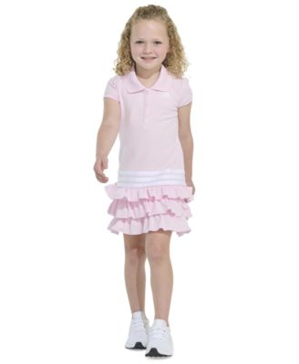 adidas - Toddler & Little Girls Short-Sleeve Ruffled Polo Dress