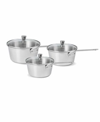 Cristel - 1826 3-Piece Stainless Steel Saucepan Set with Glass Lids