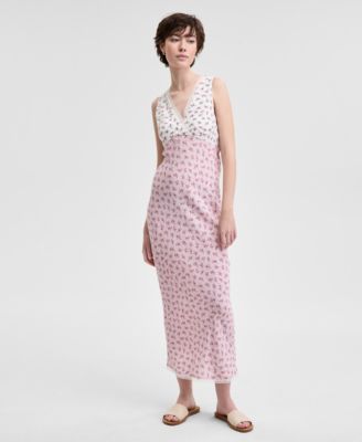 And Now This - Women's Floral Mixed-Print Slip Dress