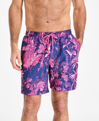 Club Room - Men's Tropical Toile Drawstring 7" Swim Trunks