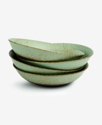 Oake - Olive Stoneware Dinner Bowls, Set of 4