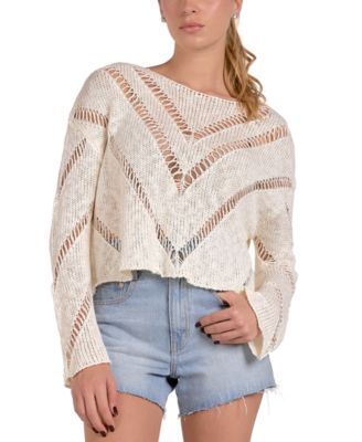 Elan - Women's Scoop-Neck Cutout Sweater