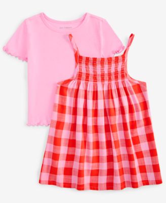 Epic Threads - Toddler Girls Top & Gingham-Print Dress, 2 Piece Set
