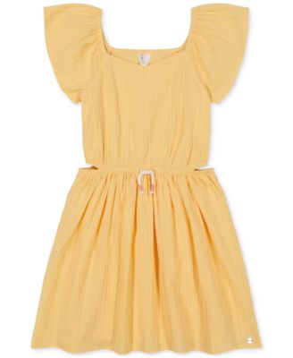 Roxy - Big Girls Cotton Surf Break Jacquard Flutter-Sleeve Dress
