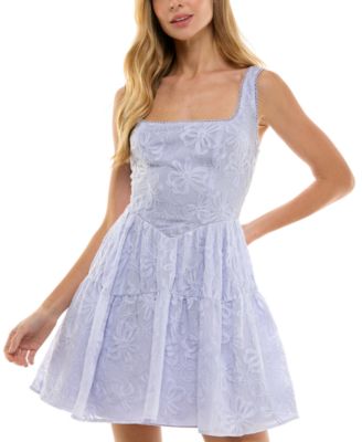 SENI & CADE - Juniors' Embroidered Fit & Flare Dress
