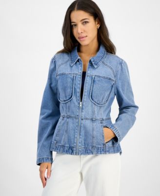 Democracy - Women's Cotton Denim Peplum-Hem Jacket
