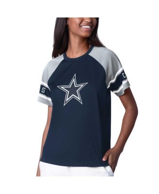 Starter - Women's Navy Dallas Cowboys 1st Rounder Color Block Raglan Top