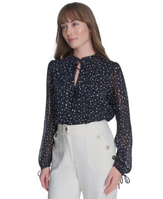 Tommy Hilfiger - Women's Tie-Front Popover Blouse