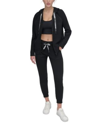 DKNY - Women's Two-Tone Zip-Front Long-Sleeve Hoodie
