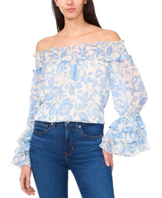 CeCe - Women's Off-the-Shoulder Ruffle Cuff Blouse