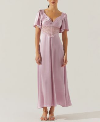 ASTR the Label - Women's Aurelia Flutter-Sleeve Lace-Inset  Dress