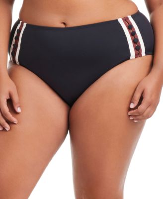 Bleu by Rod Beattie - Plus Size High-Waist Side-Button Swim Bottoms