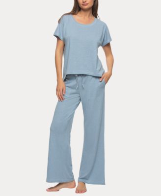 Felina - Women's Lauren Linen Jersey Pullover Top and Pants Set Sleepwear