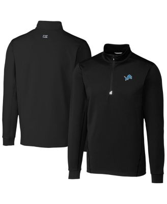 Cutter & Buck - Men's Cutter Buck Black Detroit Lions Traverse Stretch Quarter-Zip Top