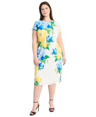 Maggy London - Plus Size Floral-Print Midi Dress