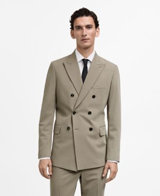 MANGO - Men's EU Slim-Fit Double breasted Suit Blazer