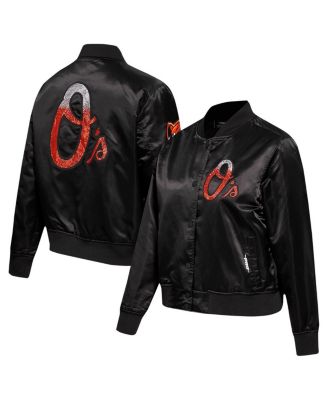 Pro Standard - Women's Black Baltimore Orioles&nbsp;Rhinestone Satin Full-Snap Jacket