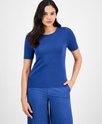 Tahari ASL - Women's Fine-Rib Crewneck Sweater T-Shirt