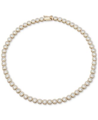 Emily in Paris - Gold-Tone Cubic Zirconia Bezel 16" Collar Necklace