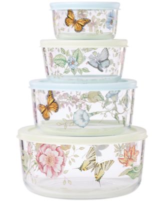 Lenox - Butterfly Meadow Glass Food Storage Container with Lid, Set of 4