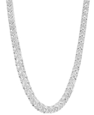 Macy's - Men's Cubic Zirconia Franco Link 24" Chain Necklace in Sterling Silver