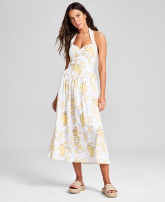 And Now This - Petite Floral-Print Halter Dress, Exclusively at Macy's