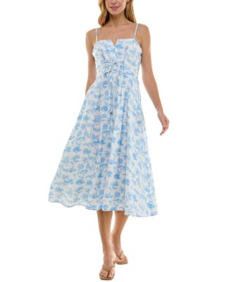 Trixxi - Juniors' Toile Corset-Laced Midi Dress