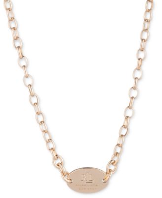 Lauren Ralph Lauren - Gold-Tone Logo 16" Statement Necklace