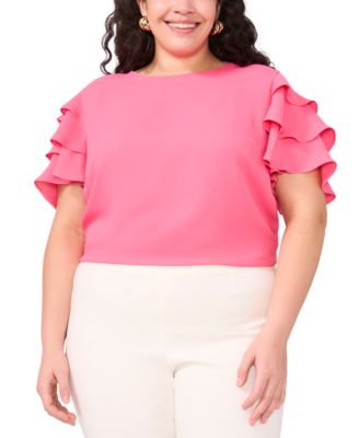 Vince Camuto - Plus Size Tiered Ruffle-Sleeve Blouse