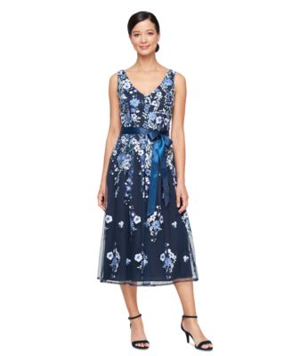 Alex Evenings - Women's Embroidered Midi Dress