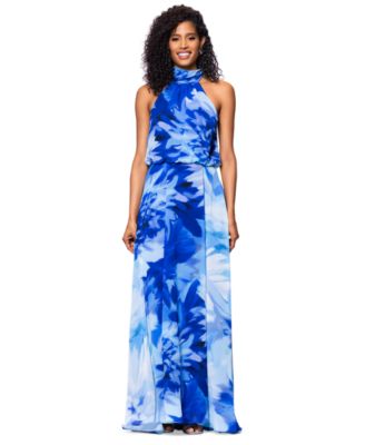 Betsy & Adam - Petite Floral Print Halter Dress