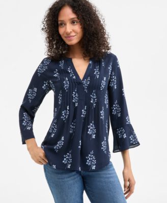 Style & Co - Petite Dinner Floral Pintucked Top