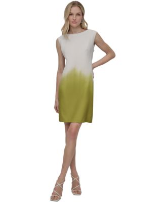 DKNY - Women's Sleeveless Ombr&eacute;-Effect Sheath Dress