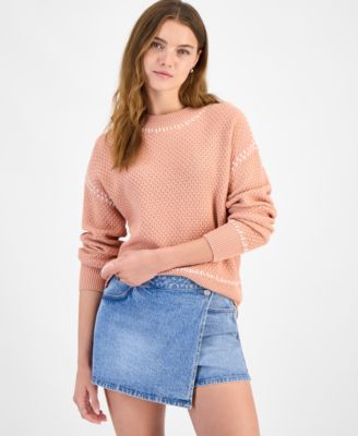And Now This - Women's Whip Stitch Dropped-Shoulder Cotton Sweater