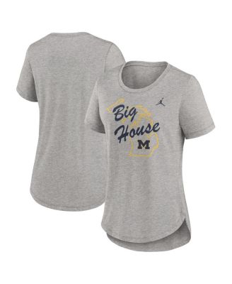 Jordan - Women's Heather Gray Michigan Wolverines Local Campus Location Mantra Tri-Blend T-Shirt
