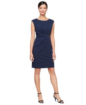 SL Fashions - Women's Hardware-Trim Side-Pleated Dress