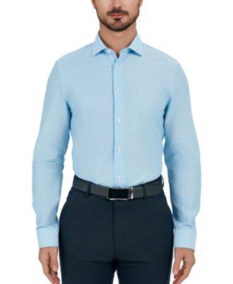 Tallia - Men's Slim Flit Dobby Micro-Grid Button-Front Dress Shirt