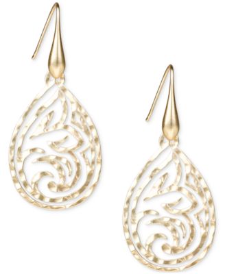 Patricia Nash - Gold-Tone Lotus Teardrop Openwork Drop Earrings