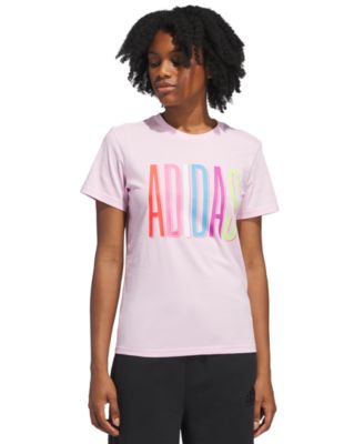 adidas - Women's Cotton Multi-Color Logo Crewneck T-Shirt