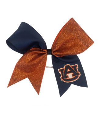 USA Licensed Bows - Bows Auburn Tigers Jumbo Glitter Bow with Ponytail Holder