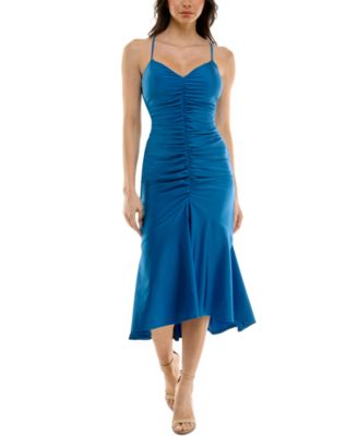 Emerald Sundae - Juniors' Ruched Midi Dress