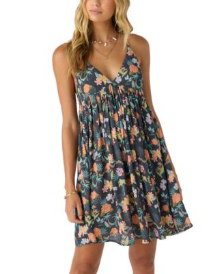 O'Neill - Juniors' Printed Crinkle Mini Dress Cover-Up