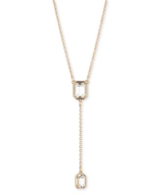 Lauren Ralph Lauren - Gold-Tone Crystal Lariat Necklace, 16" + 3" extender