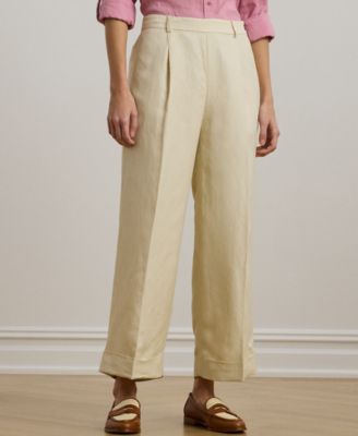 Lauren Ralph Lauren - Petite Linen-Blend Twill Wide-Leg Pants