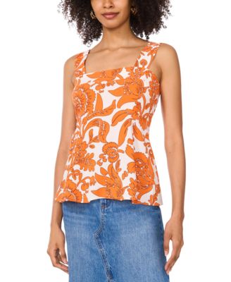 Vince Camuto - Women's Printed Square-Neck Sleeveless Top