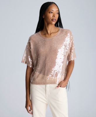 Kenneth Cole - Women's Oversized Sequin T-Shirt
