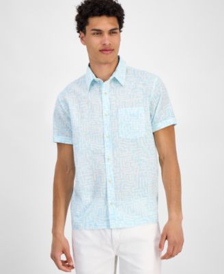 Sun + Stone - Men's Bodhi Short Sleeve Linen Blend Button-Front Shirt